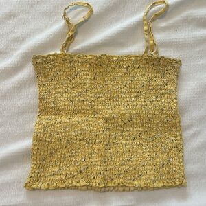 john galt yellow floral tank top